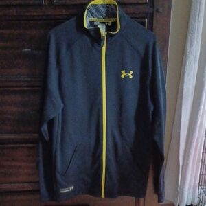 Under Armour Men's Black Jacket with Yellow Accents